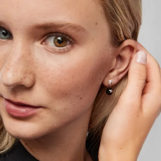 Pendientes luna-estrella perla y onix Magic Nature^TOUS