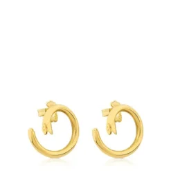 Pendientes medianos con baño de oro 18 kt sobre plata Hold^TOUS Clearance