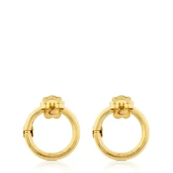 Pendientes medianos con baño de oro 18 kt sobre plata Hold^TOUS Clearance