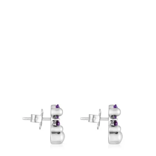 Pendientes motivo oso de y zafiro lila creado en laboratorio 13 mm Color Bear LGG^TOUS Discount