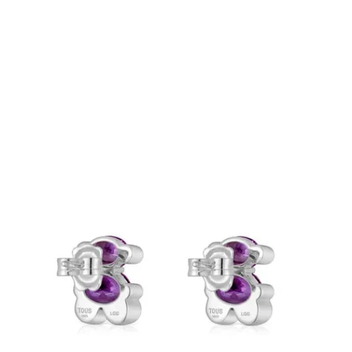 Pendientes motivo oso de y zafiro lila creado en laboratorio 13 mm Color Bear LGG^TOUS Discount