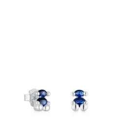 Pendientes motivo oso de y zafiro azul creado en laboratorio 8 mm Color Bear LGG^TOUS Outlet