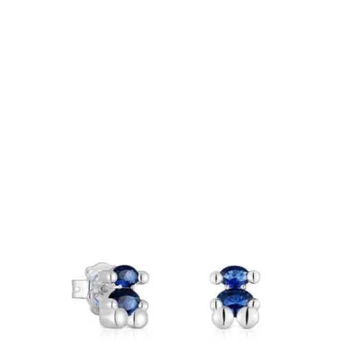 Pendientes motivo oso de y zafiro azul creado en laboratorio 8 mm Color Bear LGG^TOUS Outlet