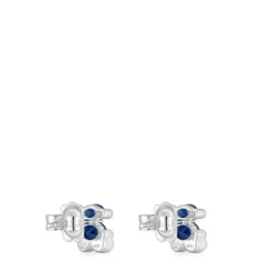 Pendientes motivo oso de y zafiro azul creado en laboratorio 8 mm Color Bear LGG^TOUS Outlet