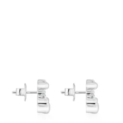 Pendientes motivo oso de y cuarzo cristal de roca 14 mm Color Bear^TOUS