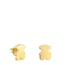 Pendientes oso con baño de oro 18 kt sobre plata 12 mm Sweet Dolls^TOUS Clearance
