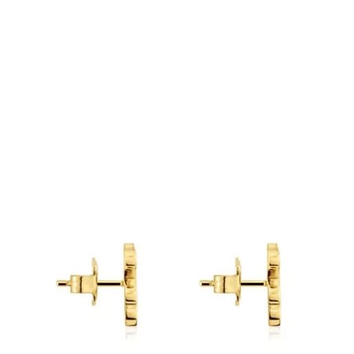 Pendientes oso con baño de oro 18 kt sobre plata 12 mm Sweet Dolls^TOUS Clearance
