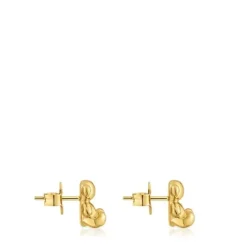 Pendientes oso con baño de oro 18 kt sobre plata 10 mm Bold Bear^TOUS Online