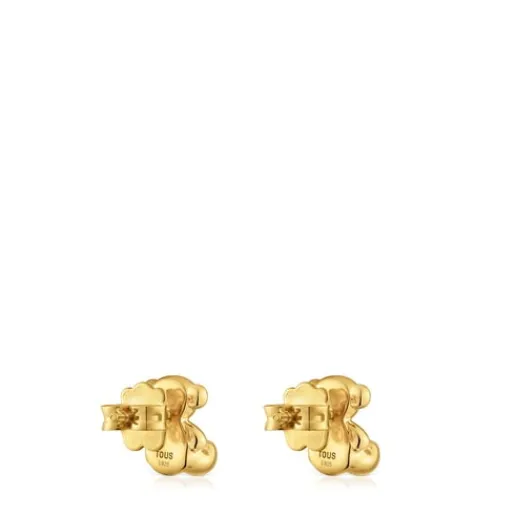 Pendientes oso con baño de oro 18 kt sobre plata 10 mm Bold Bear^TOUS Online