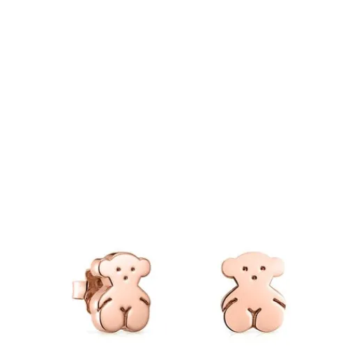 Pendientes oso con baño de oro rosa 18 kt sobre plata Sweet Dolls^TOUS Clearance