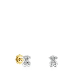 Pendientes oso de oro blanco y diamantes Puppies^TOUS Online