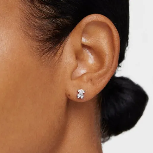 Pendientes oso de oro blanco y diamantes Puppies^TOUS Online