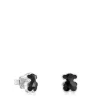 Pendientes oso de plata y ónix 10 mm Icon Color^TOUS Hot