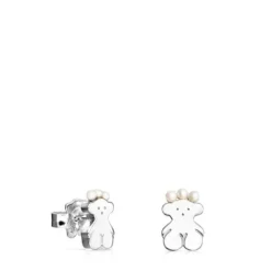 Pendientes oso de plata y perlas Real Sisy^TOUS Online