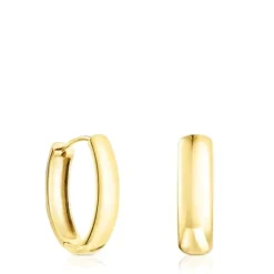 Pendientes oval con baño de oro 18 kt sobre plata Basics^TOUS