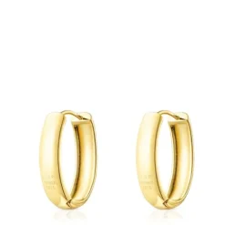 Pendientes oval con baño de oro 18 kt sobre plata Basics^TOUS