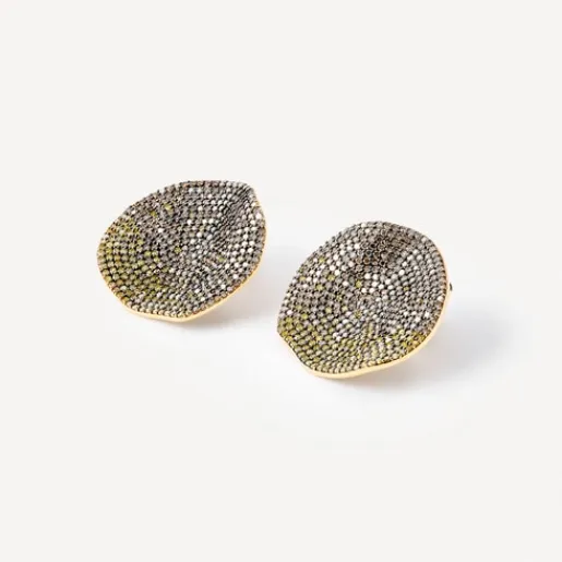 Pendientes pequeños ATELIER Nenufar de oro y diamantes amarillos^TOUS Clearance