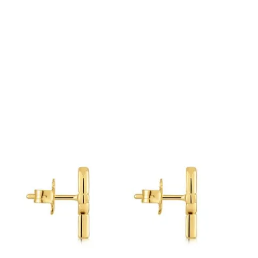 Pendientes pequeños con baño de oro 18 kt sobre plata 14 mm MANIFESTO^TOUS Clearance