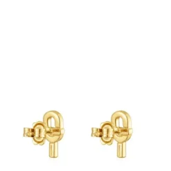 Pendientes pequeños con baño de oro 18 kt sobre plata 14 mm MANIFESTO^TOUS Clearance