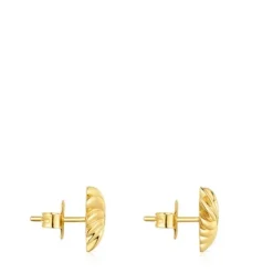 Pendientes pequeños con baño de oro de 18 kt sobre plata Galia^TOUS