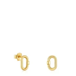 Pendientes pequeños de oro 10 mm Hold Oval^TOUS Best