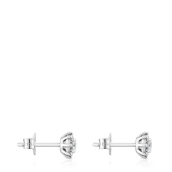 Pendientes pequeños de oro blanco y diamantes 0,20 ct Les Classiques^TOUS