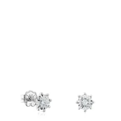 Pendientes pequeños de oro blanco y diamantes 0,30 ct Les Classiques^TOUS Outlet