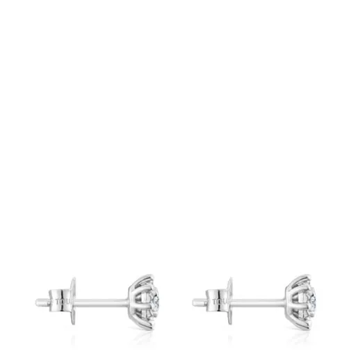 Pendientes pequeños de oro blanco y diamantes 0,30 ct Les Classiques^TOUS Outlet