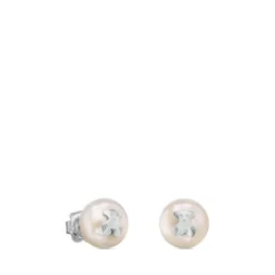 Pendientes pequeños de y perlas Bear^TOUS