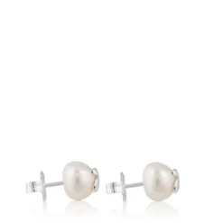 Pendientes pequeños de y perlas Bear^TOUS