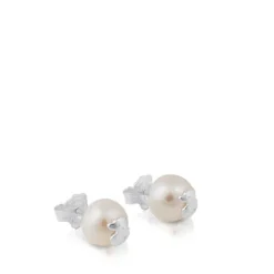 Pendientes pequeños de y perlas Bear^TOUS