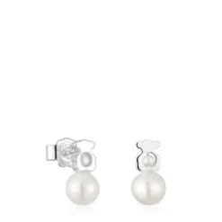 Pendientes pequeños oso de con perlas cultivadas I-Bear^TOUS Online