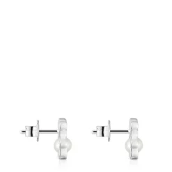 Pendientes pequeños oso de con perlas cultivadas 10 mm I-Bear^TOUS Best