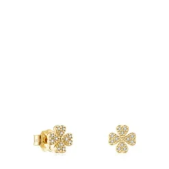 Pendientes trébol de y diamantes Good Vibes^TOUS