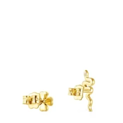 Pendientes trébol y serpiente de oro y diamantes Good Vibes^TOUS Online