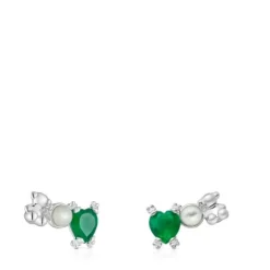 Pendientes trepadores con oso de , nácar y calcedonia Color Pills^TOUS Sale