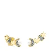 Pendientes trepadores con baño de oro 18 kt sobre plata, diamantes y perla Nocturne^TOUS Discount