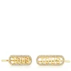 Pendientes trepadores con baño de oro 18 kt sobre plata y diamantes Logo^TOUS New