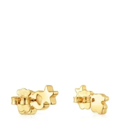 Pendientes trepadores con baño de oro 18 kt sobre plata y diamantes 1950^TOUS Clearance