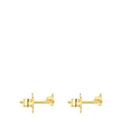 Pendientes trepadores osos con baño de oro 18 kt sobre plata Straight^TOUS Clearance