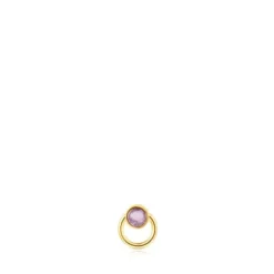Piercing de acero IP dorado y amatista Plump^TOUS Online