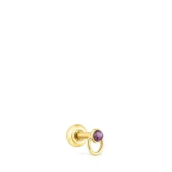 Piercing de acero IP dorado y amatista Plump^TOUS Online