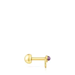 Piercing de acero IP dorado y amatista Plump^TOUS Online