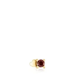 Piercing de acero IP dorado corazón y granate New Motif^TOUS Online