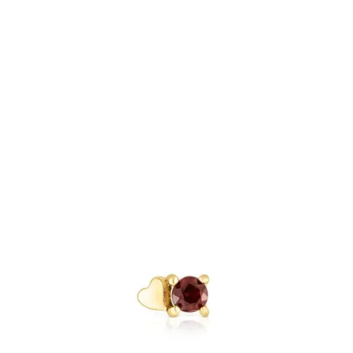 Piercing de acero IP dorado corazón y granate New Motif^TOUS Online