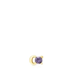 Piercing de acero IP dorado luna y iolita New Motif^TOUS