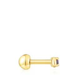 Piercing de acero IP dorado luna y iolita New Motif^TOUS