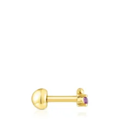 Piercing de acero IP dorado oso y amatista New Motif^TOUS Discount
