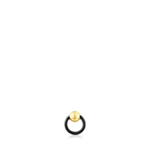 Piercing de acero IP negro y acero IP dorado Plump^TOUS Clearance