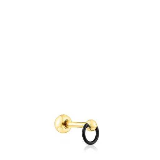 Piercing de acero IP negro y acero IP dorado Plump^TOUS Clearance